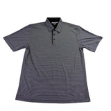 Greg Norman Play Dry Mens Gray Polyester Striped Polo Shirt  Size XL