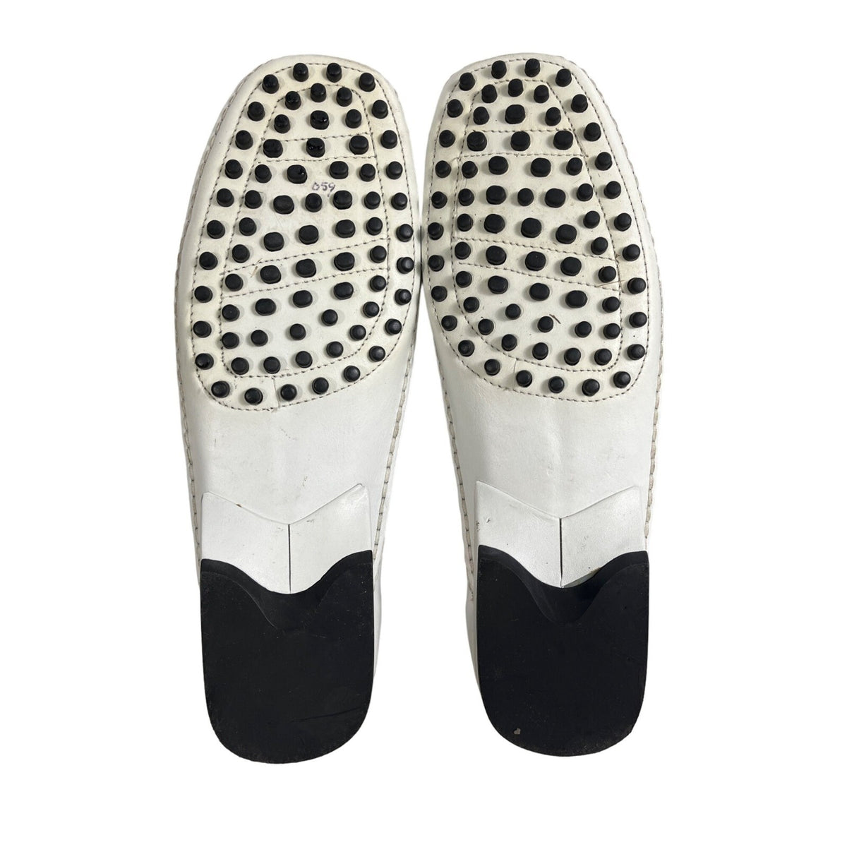 Grupo Italiano Women's White Leather Stitching Sole Flat Slippers Sz 7