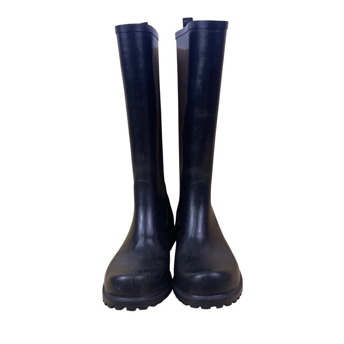 Nine West Women’s Black Rubber Tall Logo Detail Ydoll Rain Boots Size 9M
