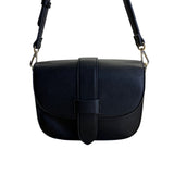 Sole Society Black Faux Leather Adjustable Strap & Snap Closure Crossbody Bag
