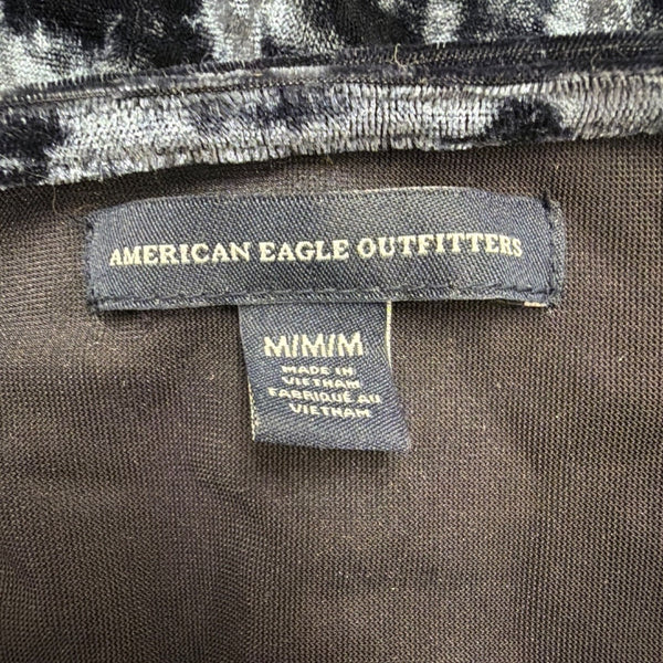 American Eagle Women’s Navy Velvet Wrap Dress Medium Short Sleeve Size M