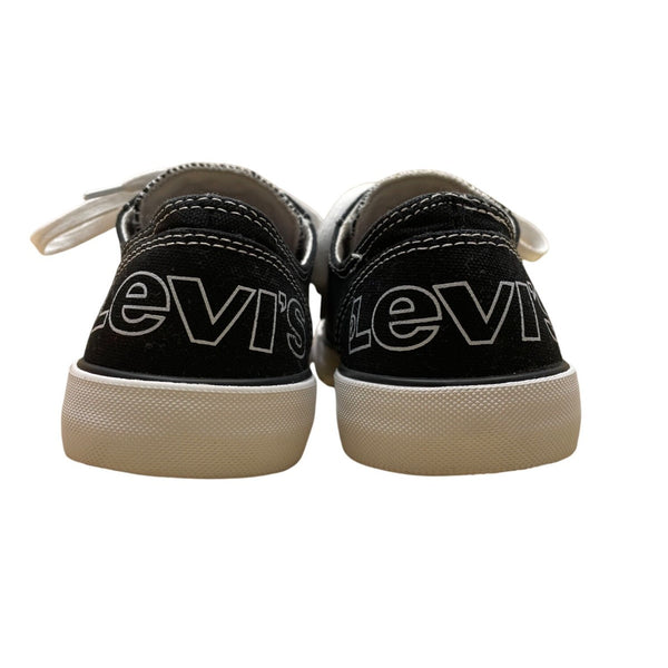 Levis Women’s Black Canvas Lace-Up Flat Skateboard Sneakers Size 6.5
