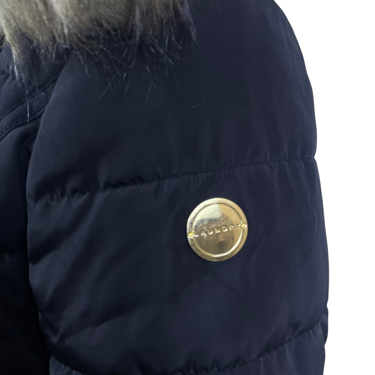 Laundry Womens Black Faux Fur Hooded Quilted Puffer Coat Size Small Winter