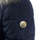 Laundry Womens Black Faux Fur Hooded Quilted Puffer Coat Size Small Winter