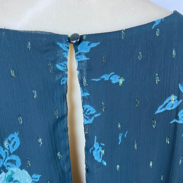 City Studio Women's Teal Blousson Mini Dress With Floral Pattern Size XL - NWT