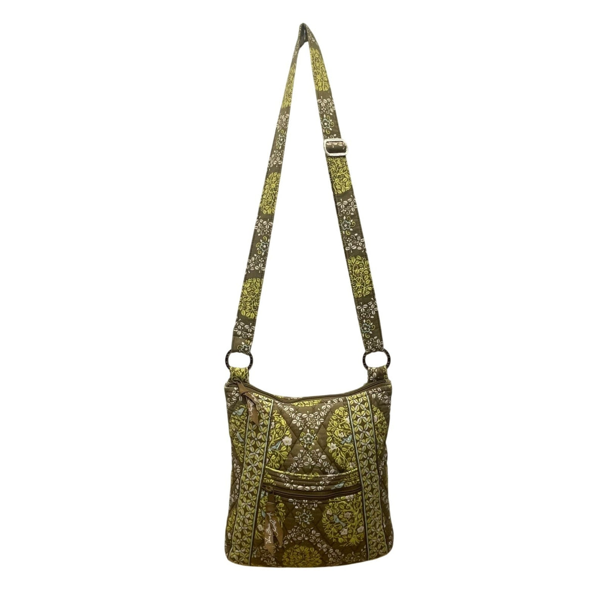 Vera Bradley Women’s Green Quilted Adjustable Strap Floral Pattern Crossbody Bag