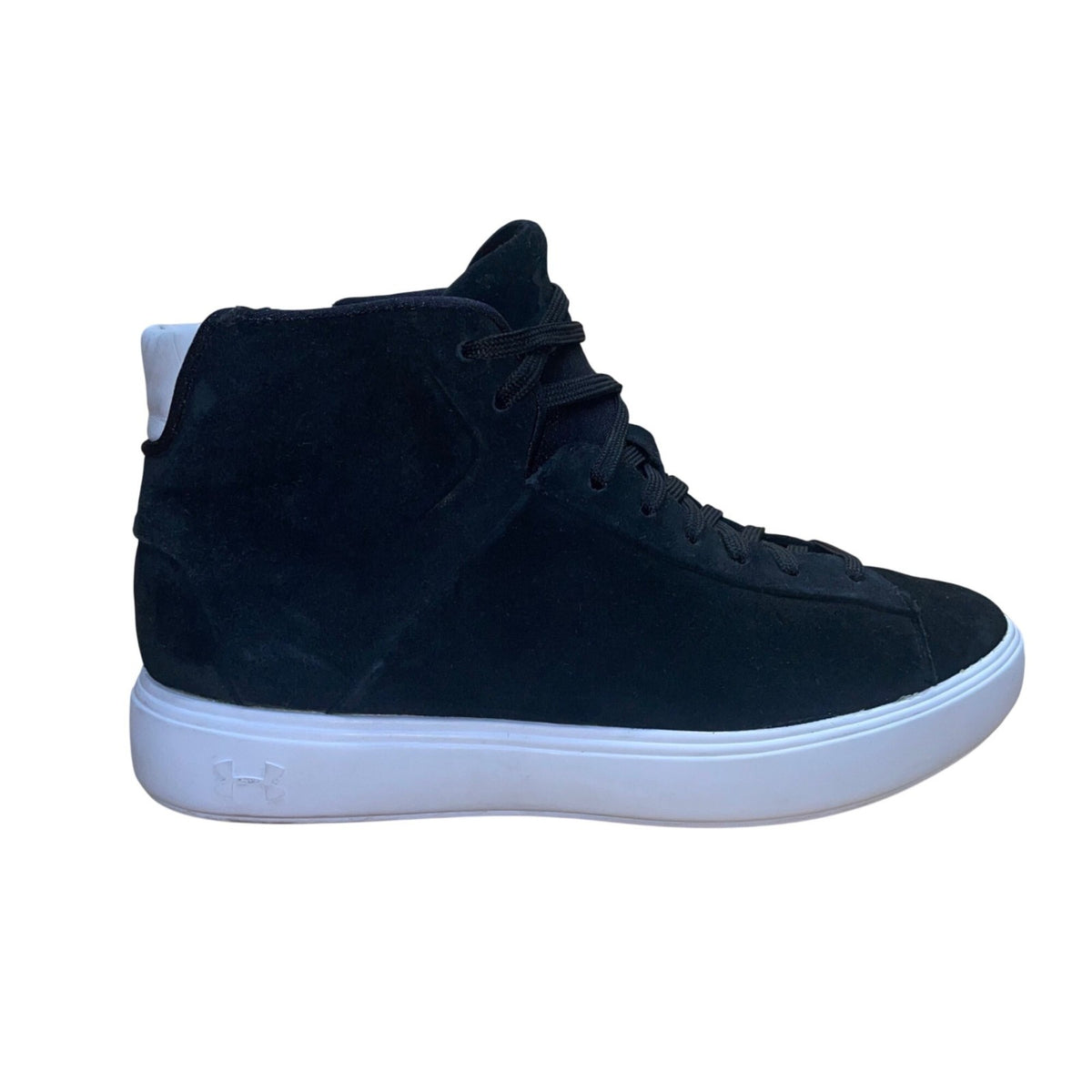Under Armour Men’s Black Suede White Sole UA Capeside High-Top Sneakers Size 9