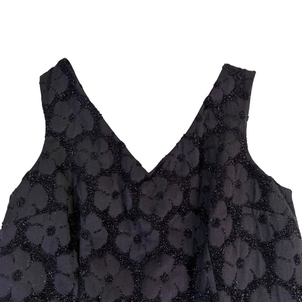 Topshop Womens Black Fit & Flare Floral Pattern Sleeveless V-Neck Dress Size 12