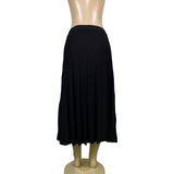 Jones New York Womens Black Pleated Midi Skirt Elegant Ribbed Knit Size L
