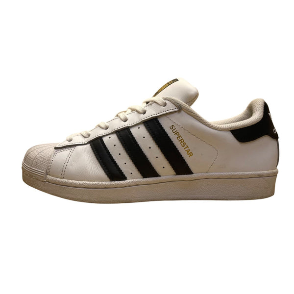 Adidas Men’s White & Black Leather Classic Shell Toe Superstar Sneakers Size 7