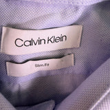 Calvin Klein Mens Light Blue Slim Fit Long-Sleeve Button-Down Shirt Size M