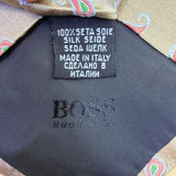 Hugo Boss Mens Tan Silk Paisley Necktie Stylish Fashion Accessory