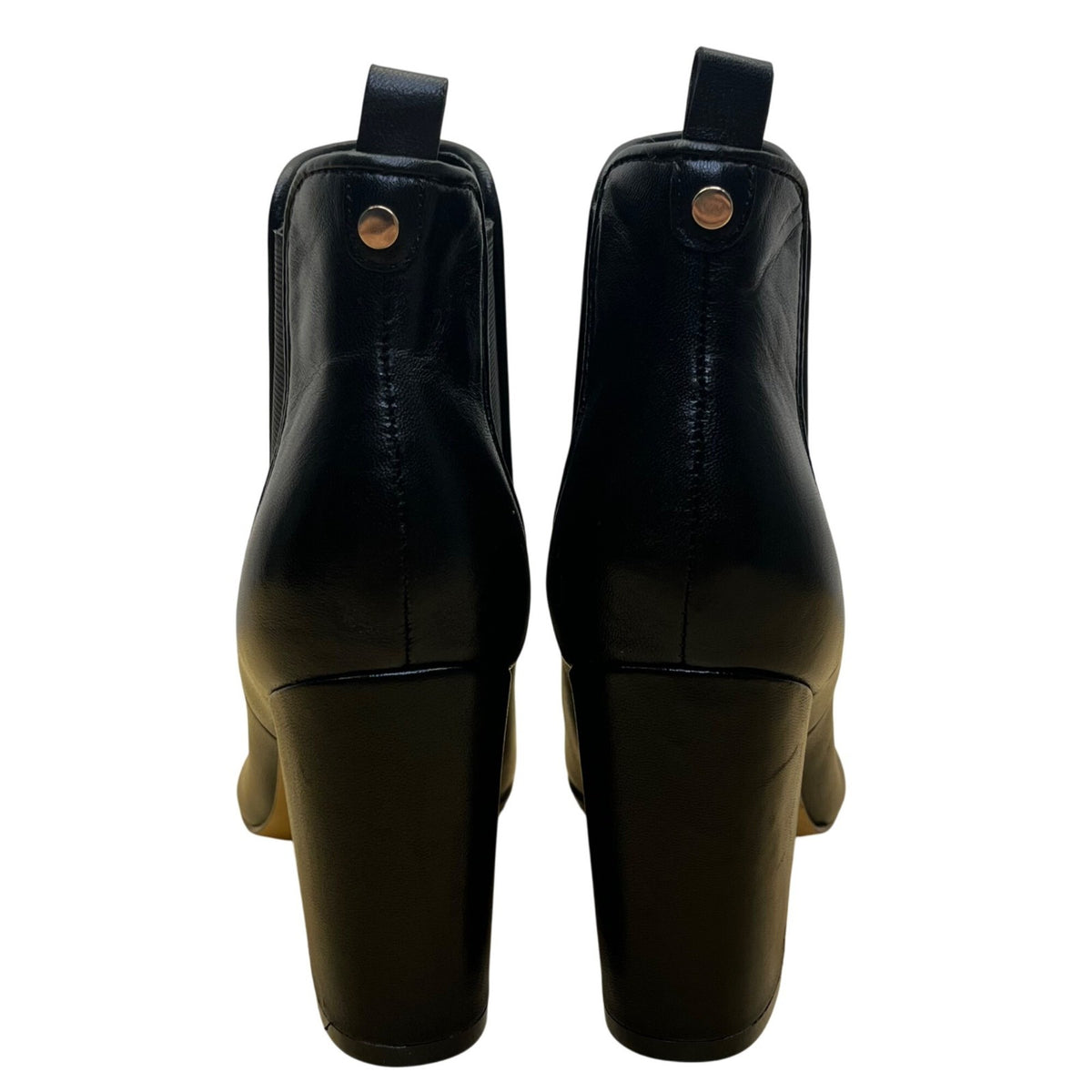Marc Fisher Women’s Black Leather Pointed Toe Block Heel Ankle Booties Size 8M