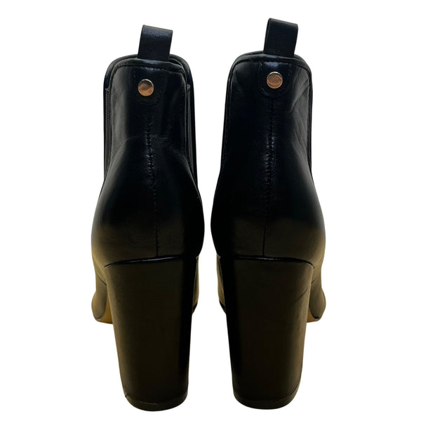Marc Fisher Women’s Black Leather Pointed Toe Block Heel Ankle Booties Size 8M