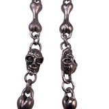 Silver Tone Unisex Skull & Bone Necklace Gothic Metallic Chain Costume Jewelry