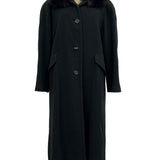 J Percy for Marvin Richards Lord & Taylor Black Faux Fur Long Coat Jacket
