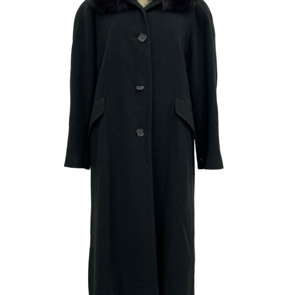 J Percy for Marvin Richards Lord & Taylor Black Faux Fur Long Coat Jacket