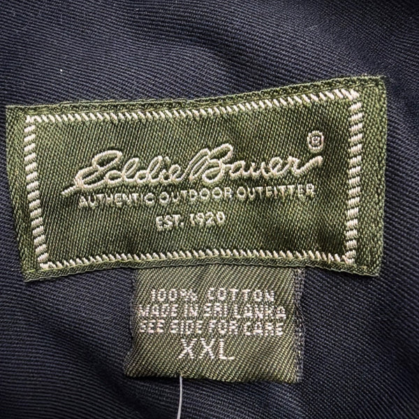 Eddie Bauer Mens Dark Brown Cotton Long Sleeve Button-Up Shirt Casual Sz XXL