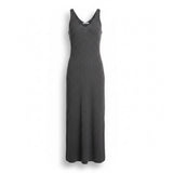 Crescent Womens Gray Ribbed Tank Maxi Dress Size M