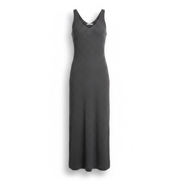 Crescent Womens Gray Ribbed Tank Maxi Dress Size M