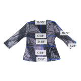 Zero 2 Eight Women’s Black Metallic Sheer Wrap Shirt With V-Neck Size L