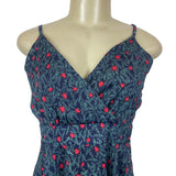 Floral Spaghetti Strap Dress With V-Neck & Fit-And-Flare Design For Women Sz L