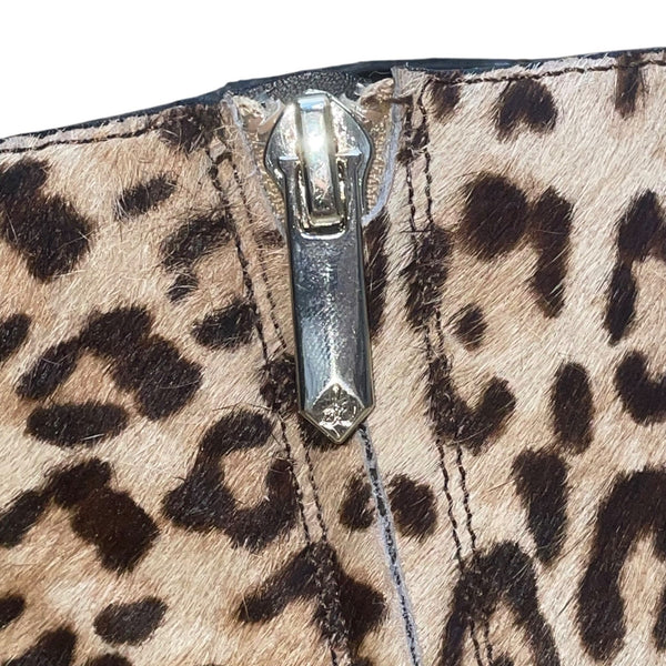 Sam Edelman Women’s Leopard Print Kinsey Leather Pointed Toe Ankle Boots Size 7