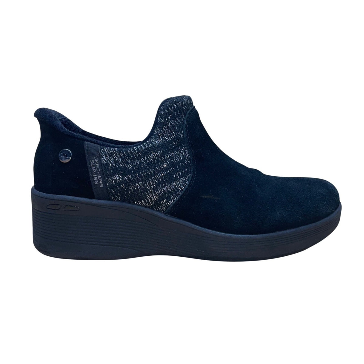 Skechers Women’s Black Suede Comfort Slip-On Martha Stewart Booties Size 11