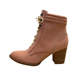Pilcro & The Letterpress Women’s Pink Leather Block Heel Ankle Boots Size 9