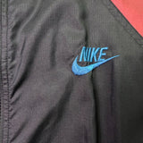 Nike Mens Black Teal Burgundy Nylon Windbreaker Jacket Full Zip Retro Style