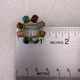 Ronci Women’s Multi-Color 12K Gold-Filled Brooch Round Pin With Scarab Gemstones