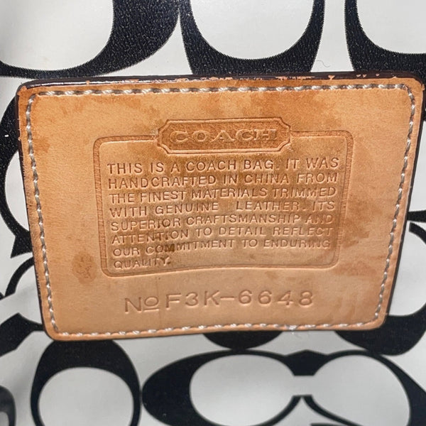 Coach Women’s Black Nylon Leather Adjustable Strap Zip Closure Crossbody Bag