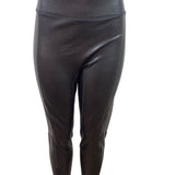 A.L.C. Brown Leather Cropped Leggings Womens Sz 14