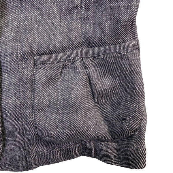Banana Republic Womens Gray Linen Button-Up Blazer Jacket Size 0P