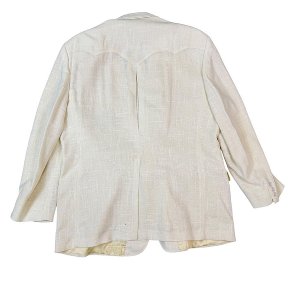 Circle S Mens Cream Western Blazer Jacket Classic Vintage Style Sz 48R