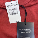 Nordstrom Mens Burgundy Russet 100% Merino Wool Crewneck Sweater Size XL - New