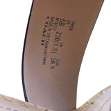 Coach Womens Dusty Gold Beechwood Mandy Met Leather Sandals Block Hell Sz 6B