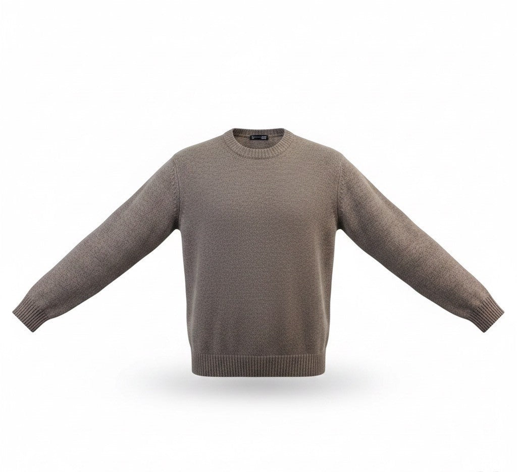 Dazy Mens Taupe Crew Neck Sweater Stylish Warm Knitwear Size S