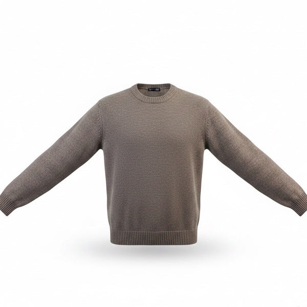 Dazy Mens Taupe Crew Neck Sweater Stylish Warm Knitwear Size S