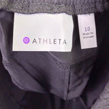 Athleta Womens Black  Prima Capri Pants Drawstring Waist Size 10