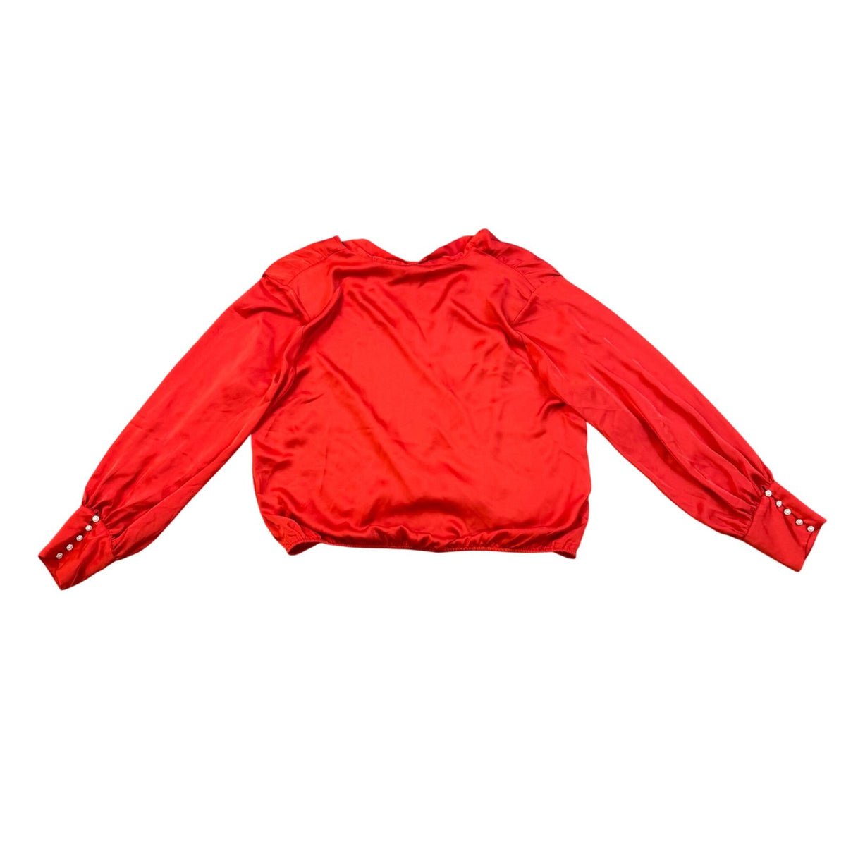 Express Womens Red Blouse Wrap Style Long Sleeve Size XL