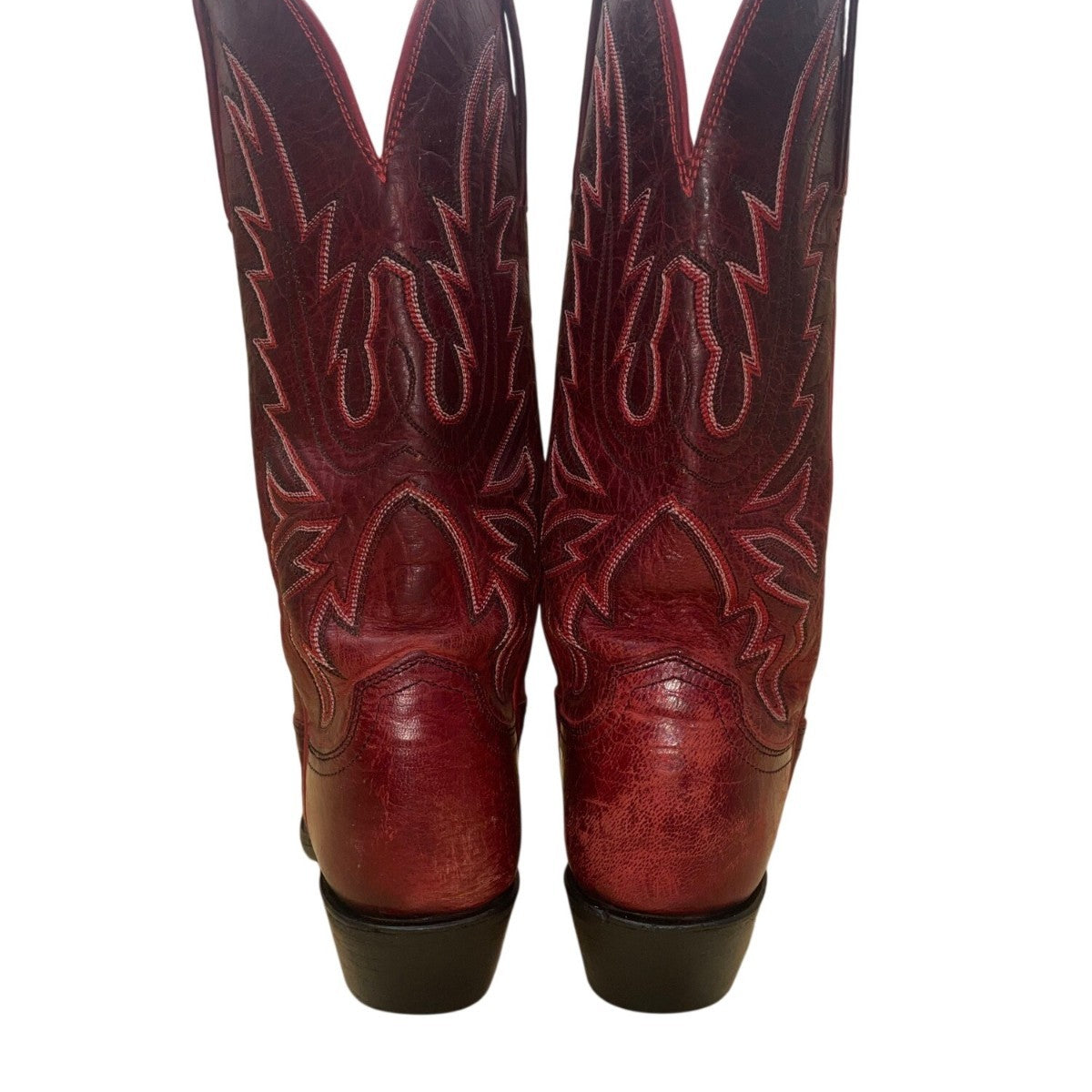 1883 By Lucchese Women’s Red Leather Embroidered Western Cowboy Boots Size 9D