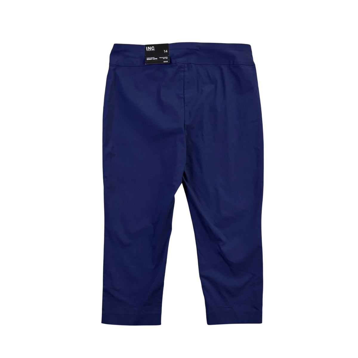 I.N.C. Womens Navy Cropped Pull-On Capri Pants With Tummy Control Size 14