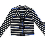Lilla  P Women’s Navy Blue Dress & Striped Blazer Set Versatile Style Size S