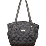 Vera Bradley Women’s Gray Quilted Nylon Zip Closure Double Strap Shoulder Bag