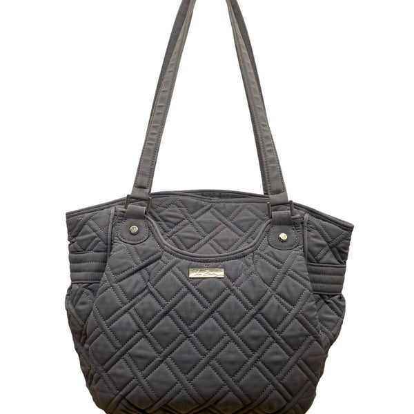 Vera Bradley Women’s Gray Quilted Nylon Zip Closure Double Strap Shoulder Bag