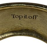 Top It Off Womens Gold Tone Starfish Enamel Hinged Bangle Bracelet With Crystals