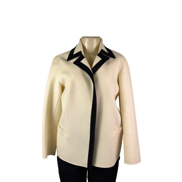 Dana Buchman Womens Cream & Black Blazer Petite Size 6