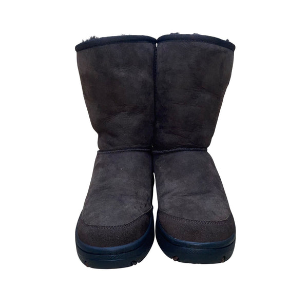 UGG Women’s Brown Suede Mid-Calf Warm Lined  Ultimate Short Boots Size W8