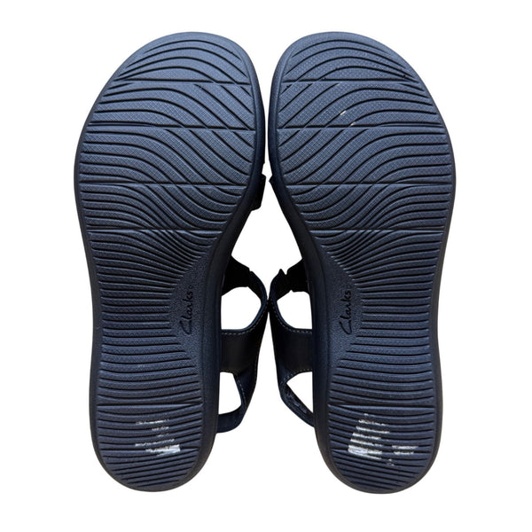 Clarks Women’s Black Leather Adjustable Strap Laurieann Kay Sandals Size 8.5M